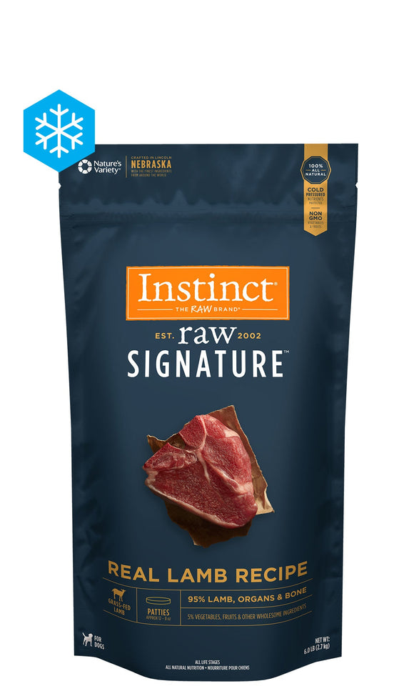Instinct Raw Signature Frozen Patties Real Lamb Recipe