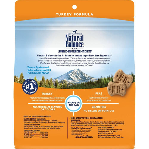 Natural Balance L.I.D. Limited Ingredient Diets Crunchy Biscuits Turkey Formula Dog Treats