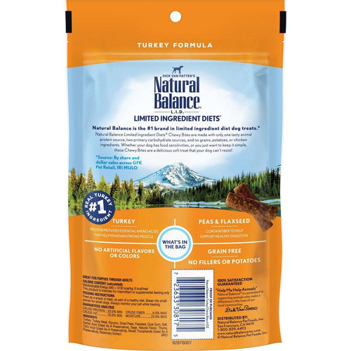 Natural Balance L.I.D. Limited Ingredient Diets Grain Free Chewy Bites Turkey Formula Dog Treats