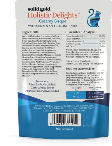Solid Gold Grain Free Holistic Delights Chicken Creamy Bisque Cat Food Pouches