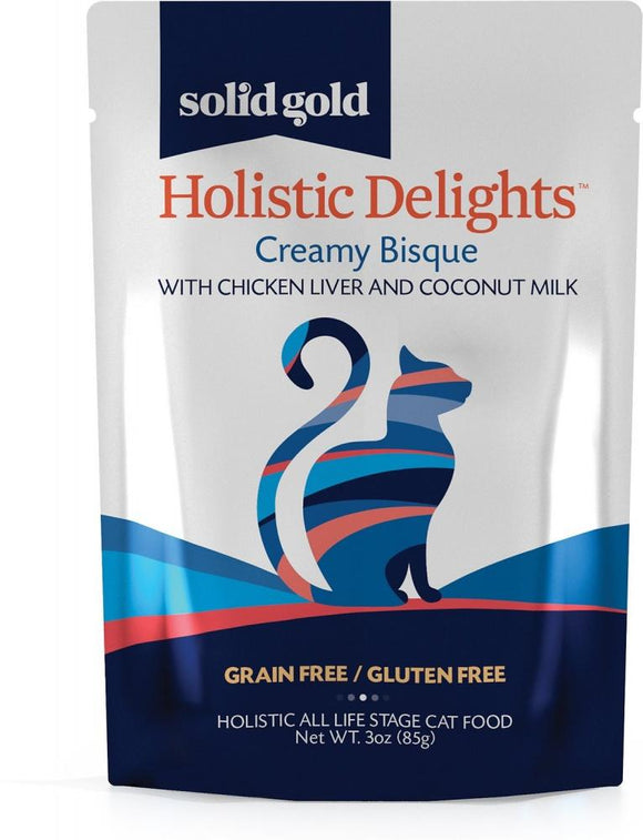 Solid Gold Holistic Delights Grain Free Creamy Bisque with Chicken Liver & Coconut Milk Wet Cat Food Pouch