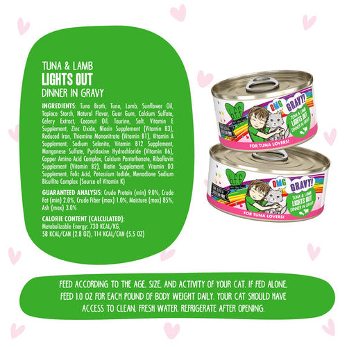Weruva BFF OMG Gravy Tuna & Lamb Lights Out Dinner in Gravy