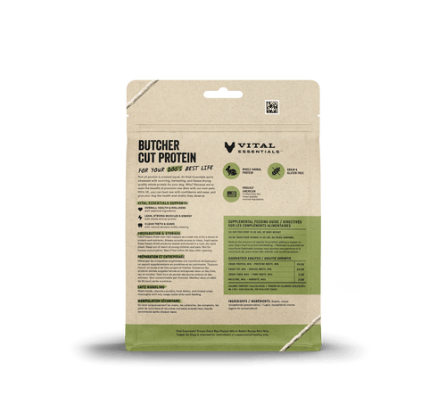 Vital Essentials Freeze Dried Raw Protein Mix-In Rabbit Recipe Mini Nibs Topper for Dogs