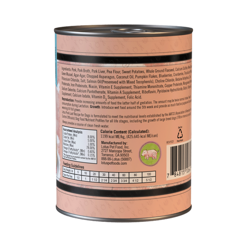 Lotus Grain Free Pork Loaf Recipe Dog Food