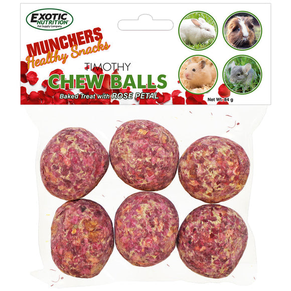 Exotic Nutrition Munchers Rose Petals & Timothy Chew Balls