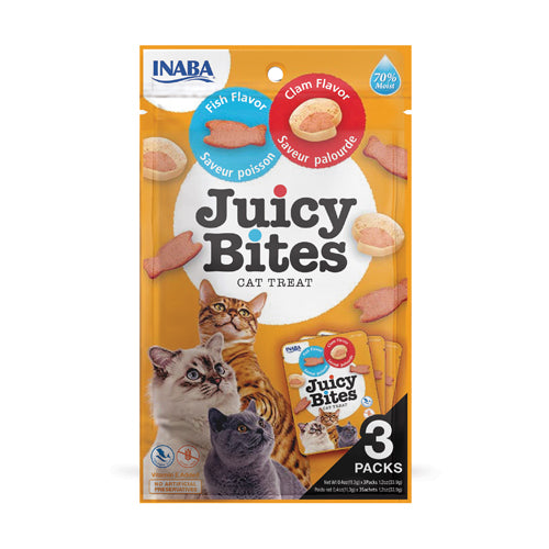 Inaba Juicy Bites Fish and Clam Flavors Cat Treats