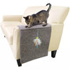 Petlinks Claw Cushion Furniture Protecting Carpet & Sherpa Cat Scratch Mat with Dangling Ribbon Toy Drapes on Furniture