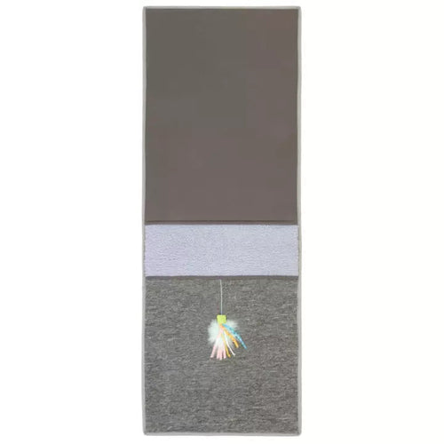 Petlinks Claw Cushion Furniture Protecting Carpet & Sherpa Cat Scratch Mat with Dangling Ribbon Toy Drapes on Furniture