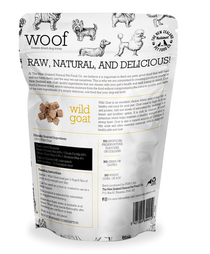 New Zealand Natural Pet Food Woof Wild Goat for Dogs