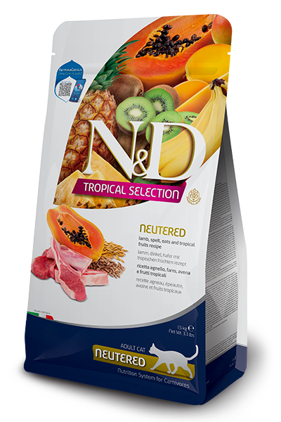 Farmina N&D Tropical Selection Neutered Lamb, Spelt, Oats and Tropical Fruits Cat Food