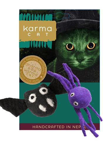 DDKC Bat & Spider Wool Cat Toys 2pk