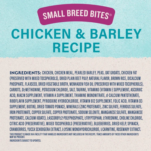 Natural Balance Original Ultra All Life Stage Chicken & Barley Small Breed Bites Recipe