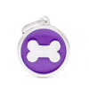 MyFamily Classic Big Purple Circle with Bone ID Tag