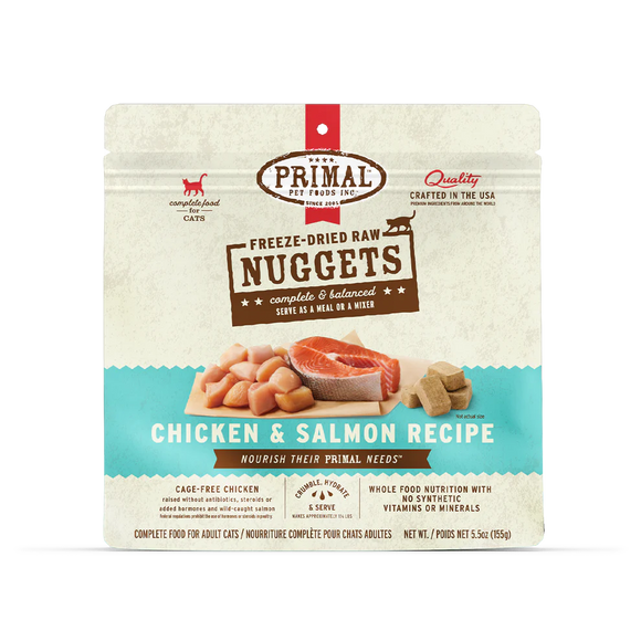 Primal Pet Foods Freeze-Dried Raw Nuggets Cat Food Beef & Salmon Recipe