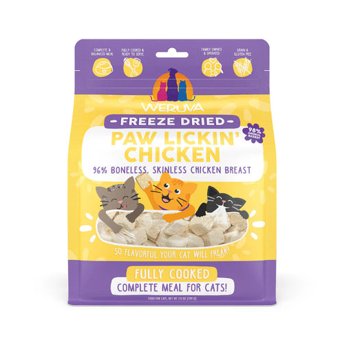 Weruva Cat Freeze Dried  Paw Lickin' Chicken with 96% Boneless, Skinless Chicken Breast