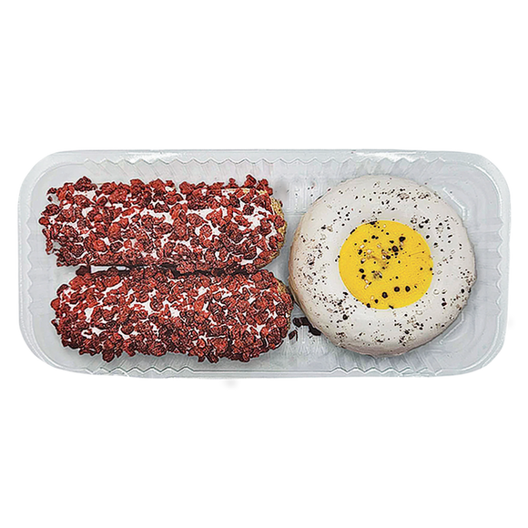 K9 Granola Factory Donut Deli, Sunny Side PUP, Bacon & Egg Gourmet Donuts for Dogs
