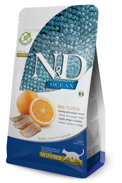 Farmina Pet Foods N&D Ocean Neutered, Herring & Orange Adult Cat food