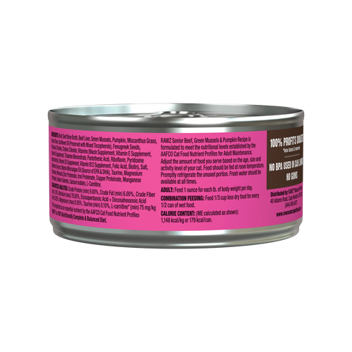 Rawz Senior Beef, New Zealand Green Mussels & Pumpkin Cat Food