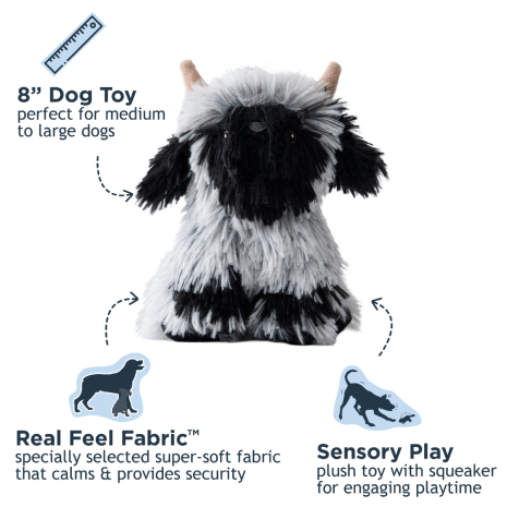 Tall Tails Highland Sheep with Squeaker Dog Toy