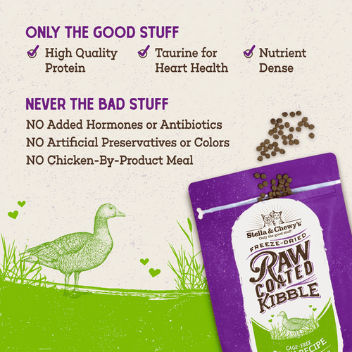Stella & Chewy's Raw Coated Kibble Cage-Free Duck Recipe for Cats