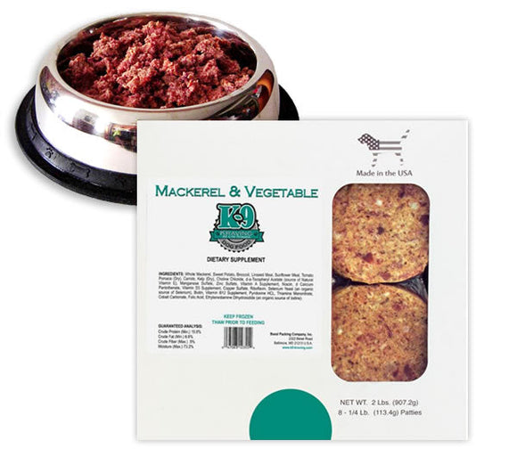 K-9 Kraving Mackerel & Vegetable Raw Dog Food